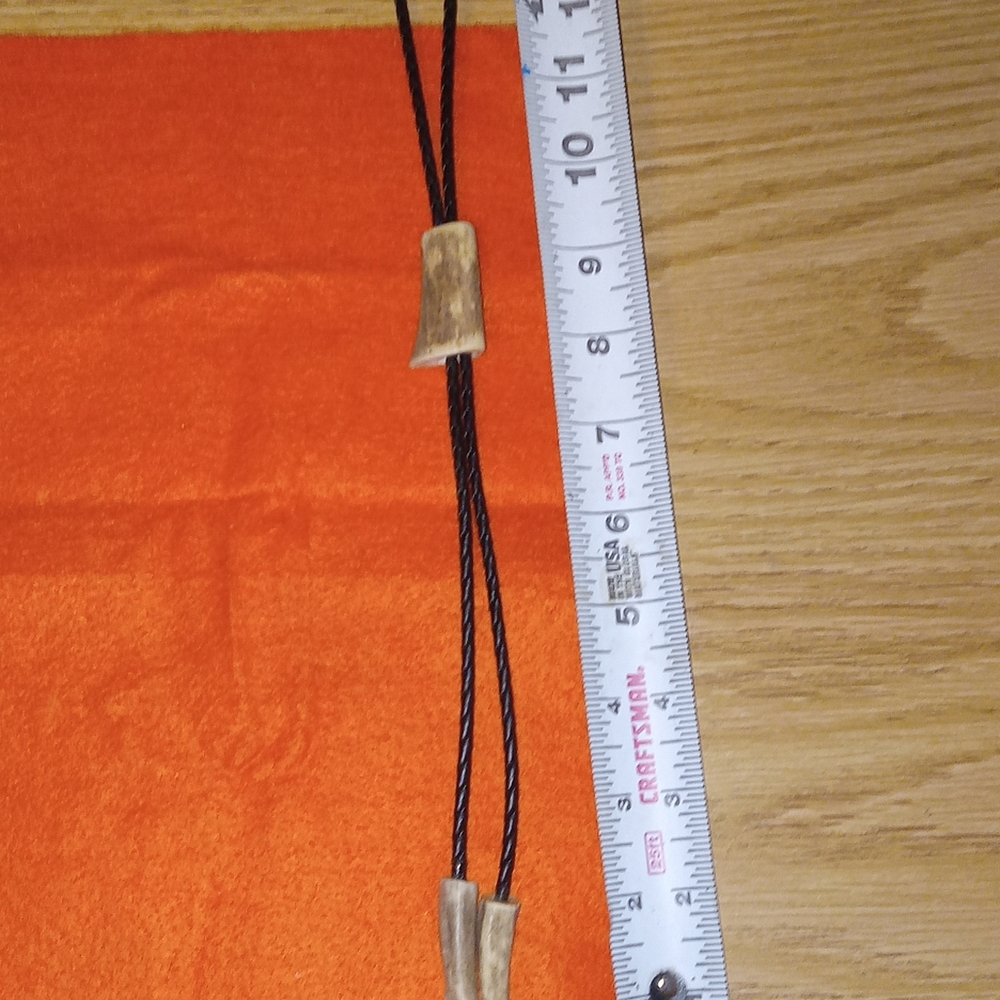 Men's Black Bolo Tie with Wooden Tips